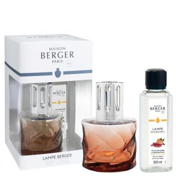 Lampe Berger Geschenkset Spirale rose amber / bernstein inkl. 250ml Rhubarb Radiance